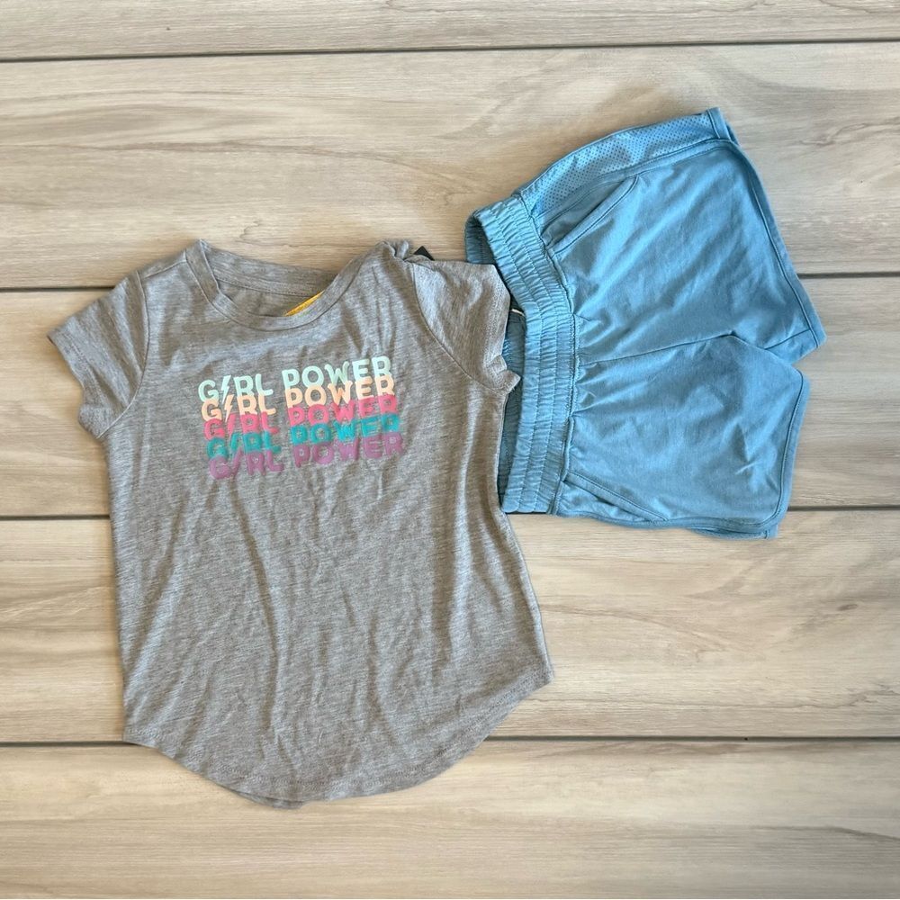 We Wander Performance Graphic Tee and Short Set Grey XS NWT